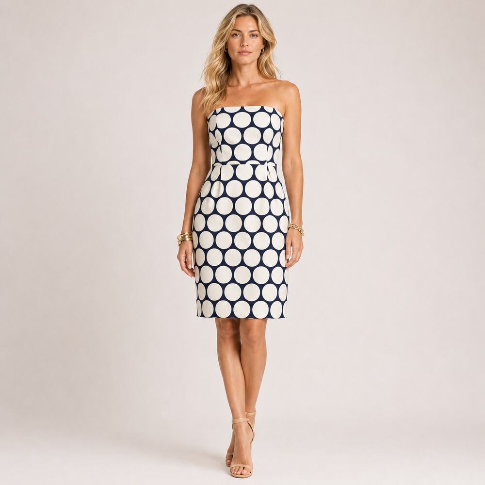 Banana Republic Strapless Cocktail Party Elegant Glamcore Polka Dot Size 6 EUC